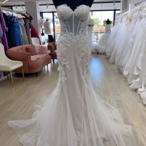 ( Rental) Blake , boob-tube lace detailed mermaid wedding dress.