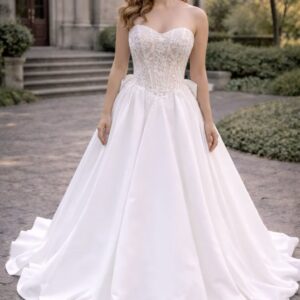 (Rental) Elsa , lace corset bodice A-line wedding dress