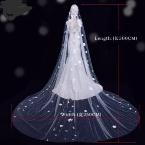 Flower with pearl beads 3M veil