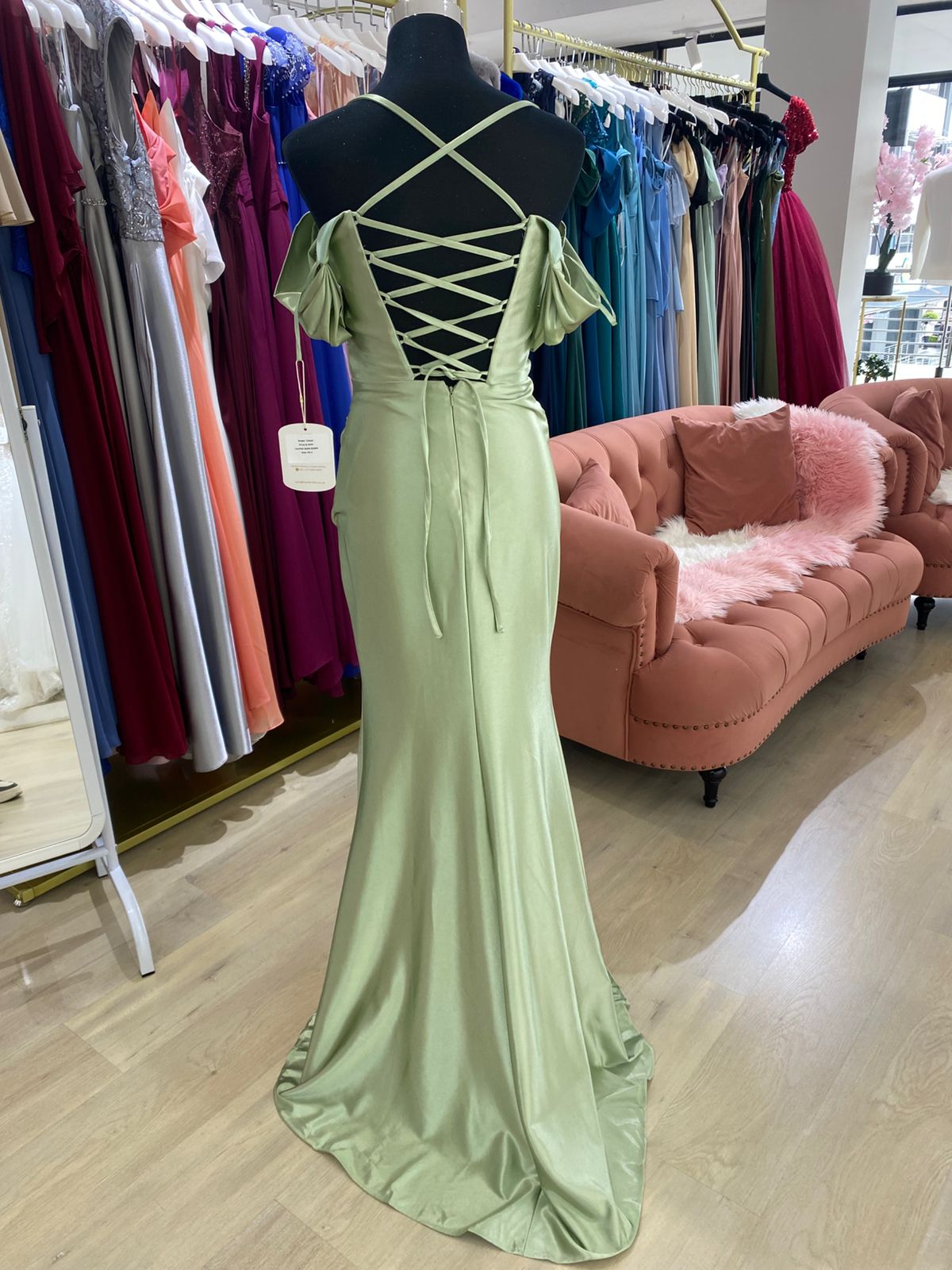 Satin bridesmaid evening dress. - Image 4