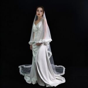 Flower edge detailed 3M veil