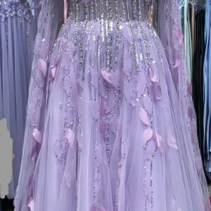 lilac A-line evening dress