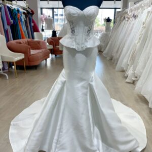 Rental, Bethany satin two piece wedding dress