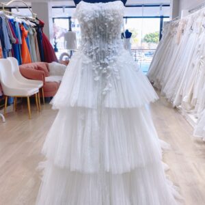(Rental) Florentine , floral tiered ballgown wedding dress.