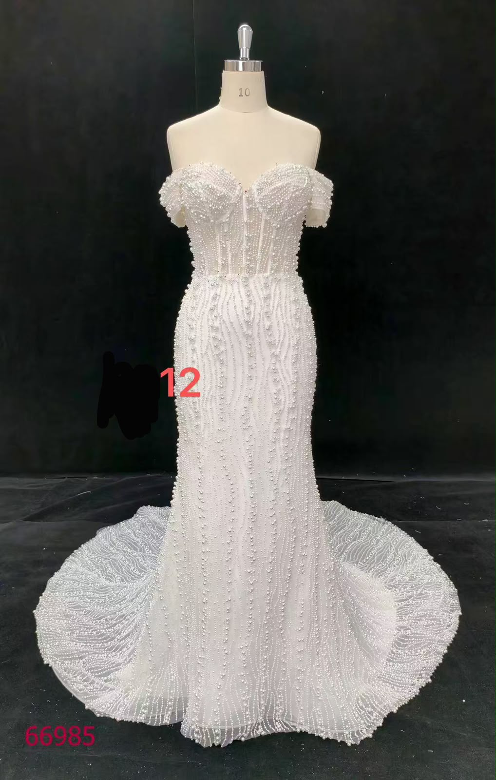 ( Rental) Gywenth pearl detailed mermaid wedding dress - Image 3