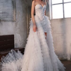 Belle two in one sparkling tulle wedding dress.