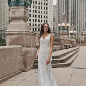 Merida pearl beaded mermaid wedding dress