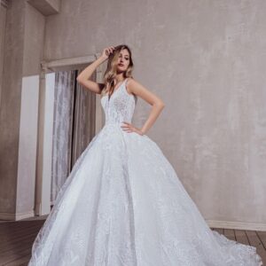 (Rental) Celeste lace detailed ballgown wedding dress