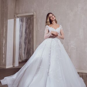 Gaylene long sleeve wedding dress ballgown